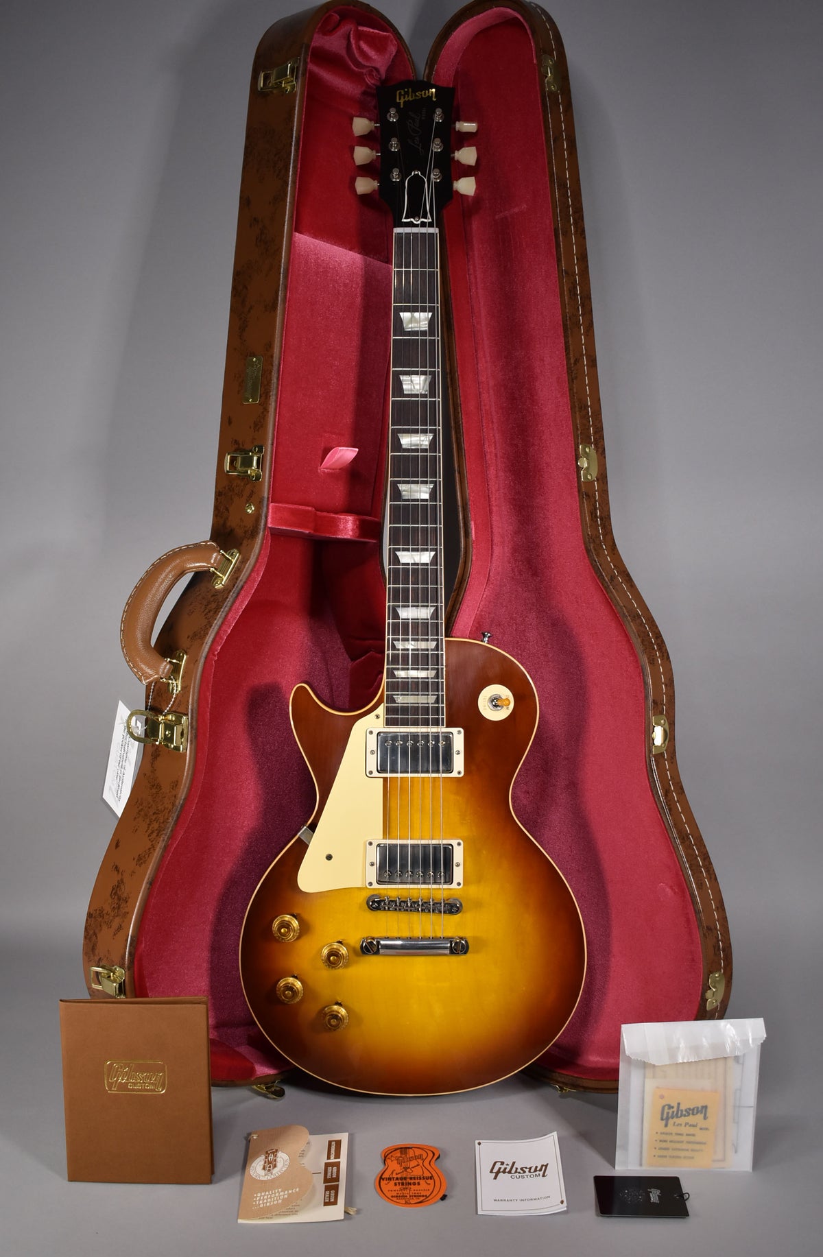 1958 Gibson Les Paul Standard Reissue Iced Tea Burst Finish Lefty