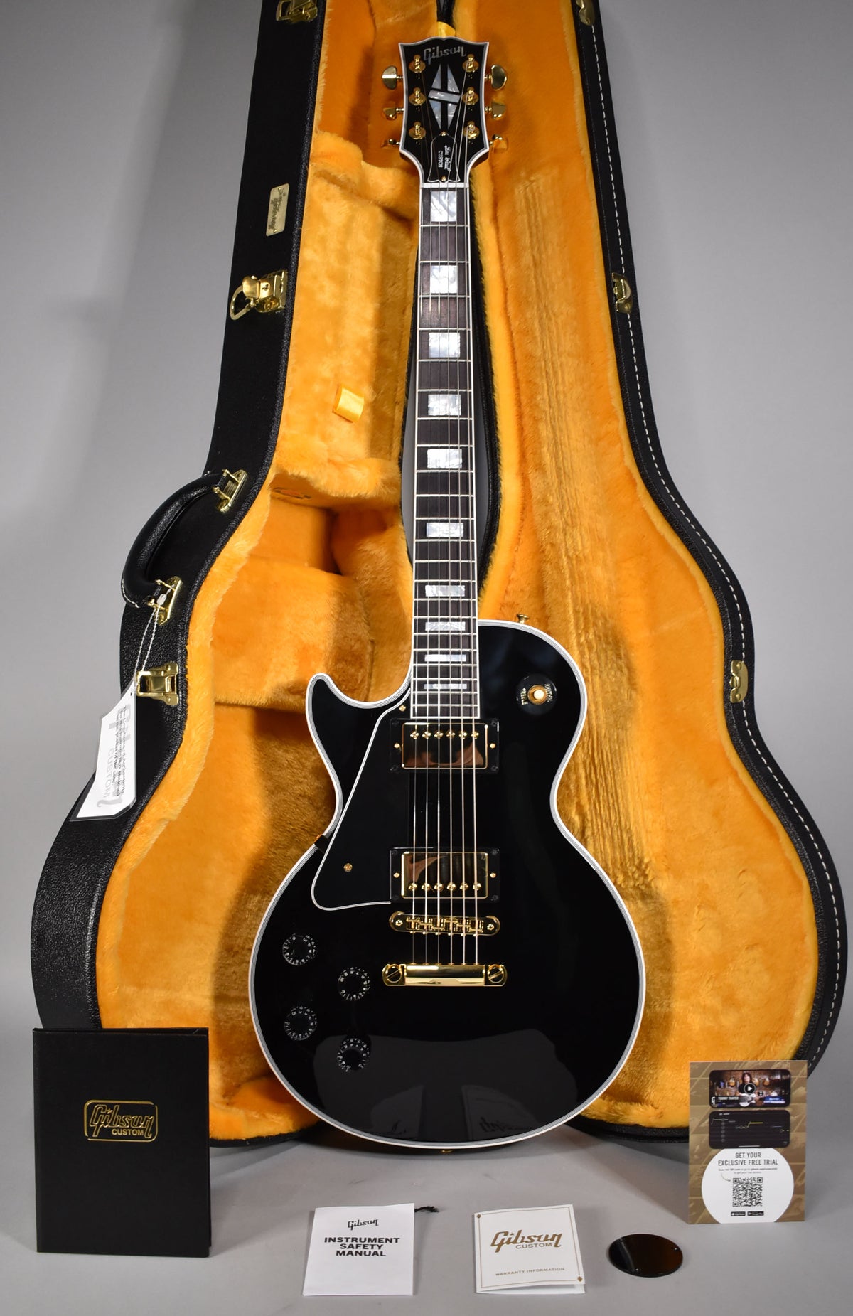 ギター Gibson Custom Shop 1968 Les Paul Lefty Platinum Gibson Custom 1968 Les Paul Custom Reissue Gloss