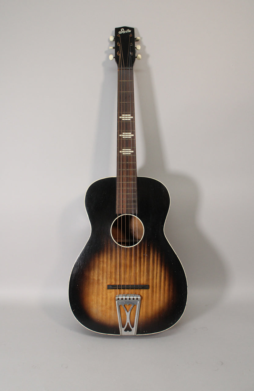 1950s Stella/Harmony H929 Parlor Acoustic Guitar Sunburst Finish