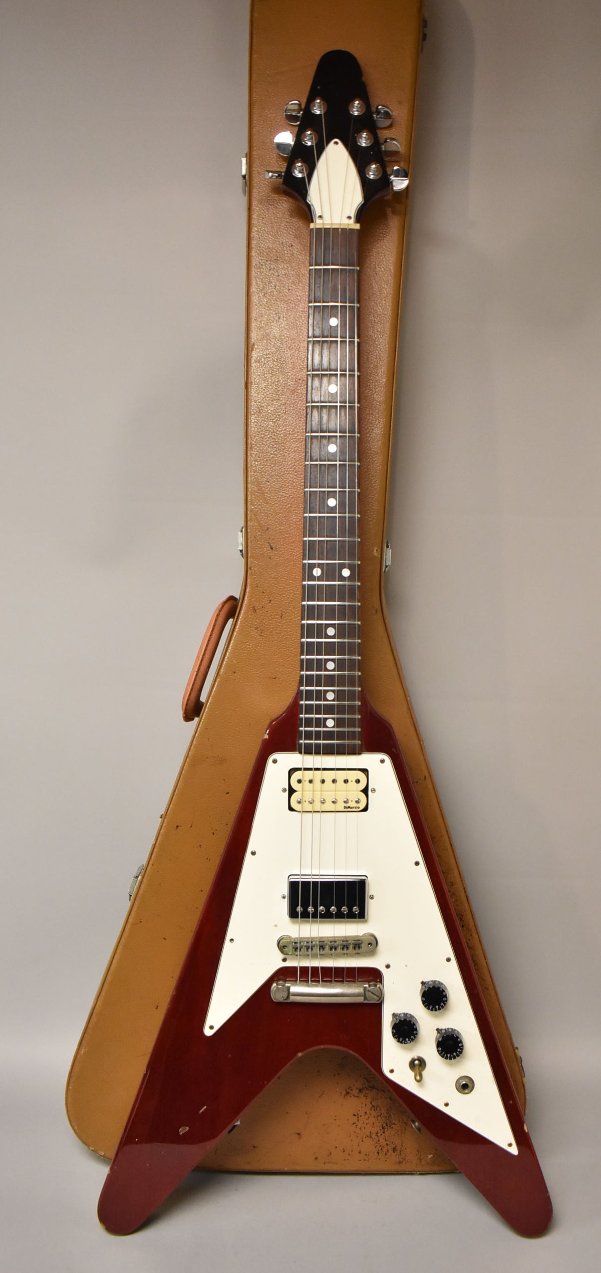 1981 Aria Pro FV-650 Flying V Cherry Red MIJ w/OHSC Like Van Halen