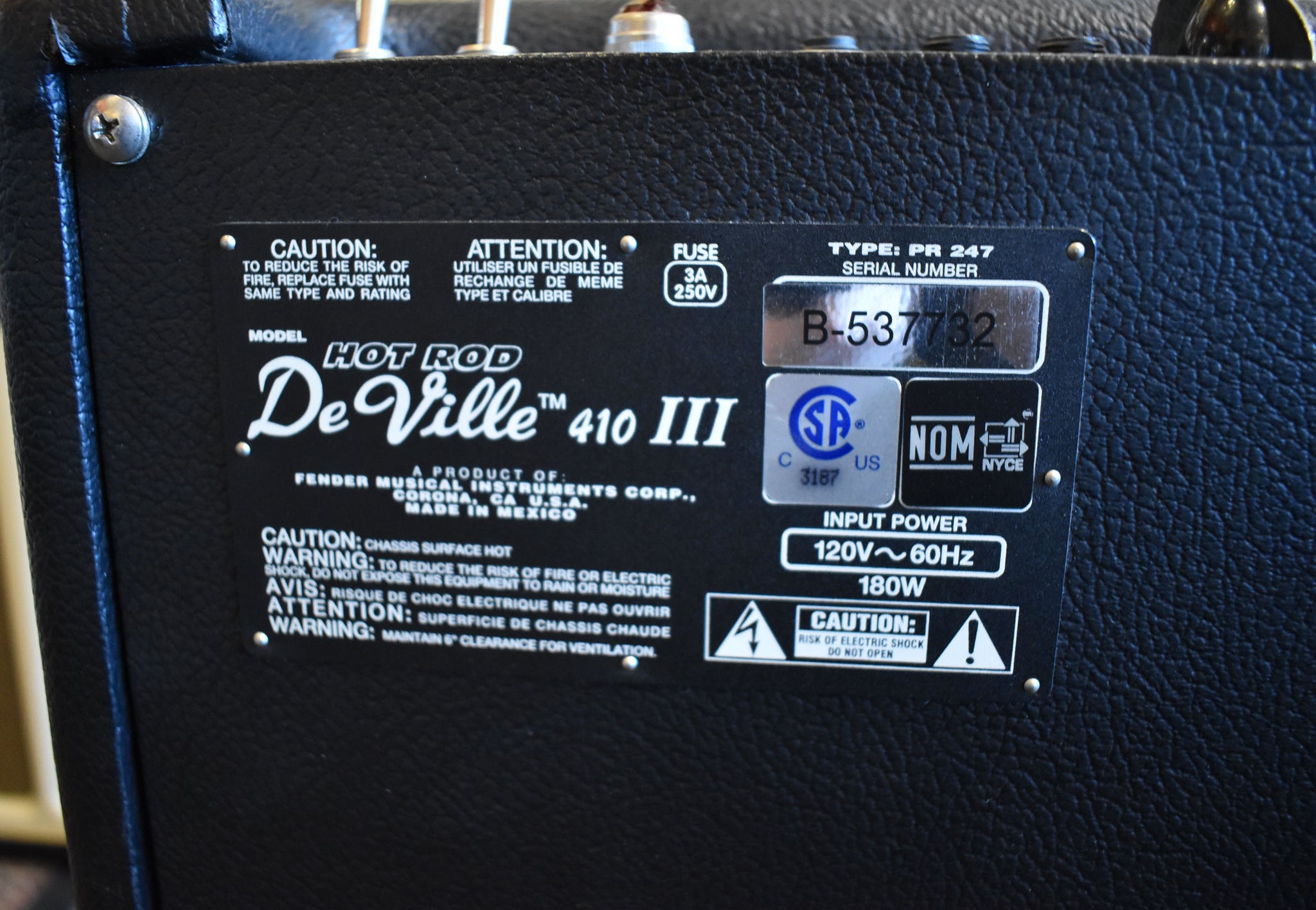 2012 Fender Hot Rod Deville III 410 Combo Amplifier Black Imperial