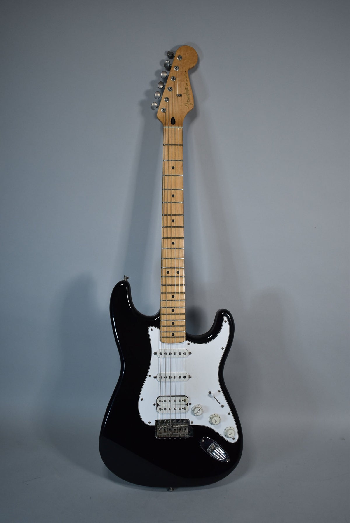 1996 Fender MIM Stratocaster HSS Black Finish Electric Guitar