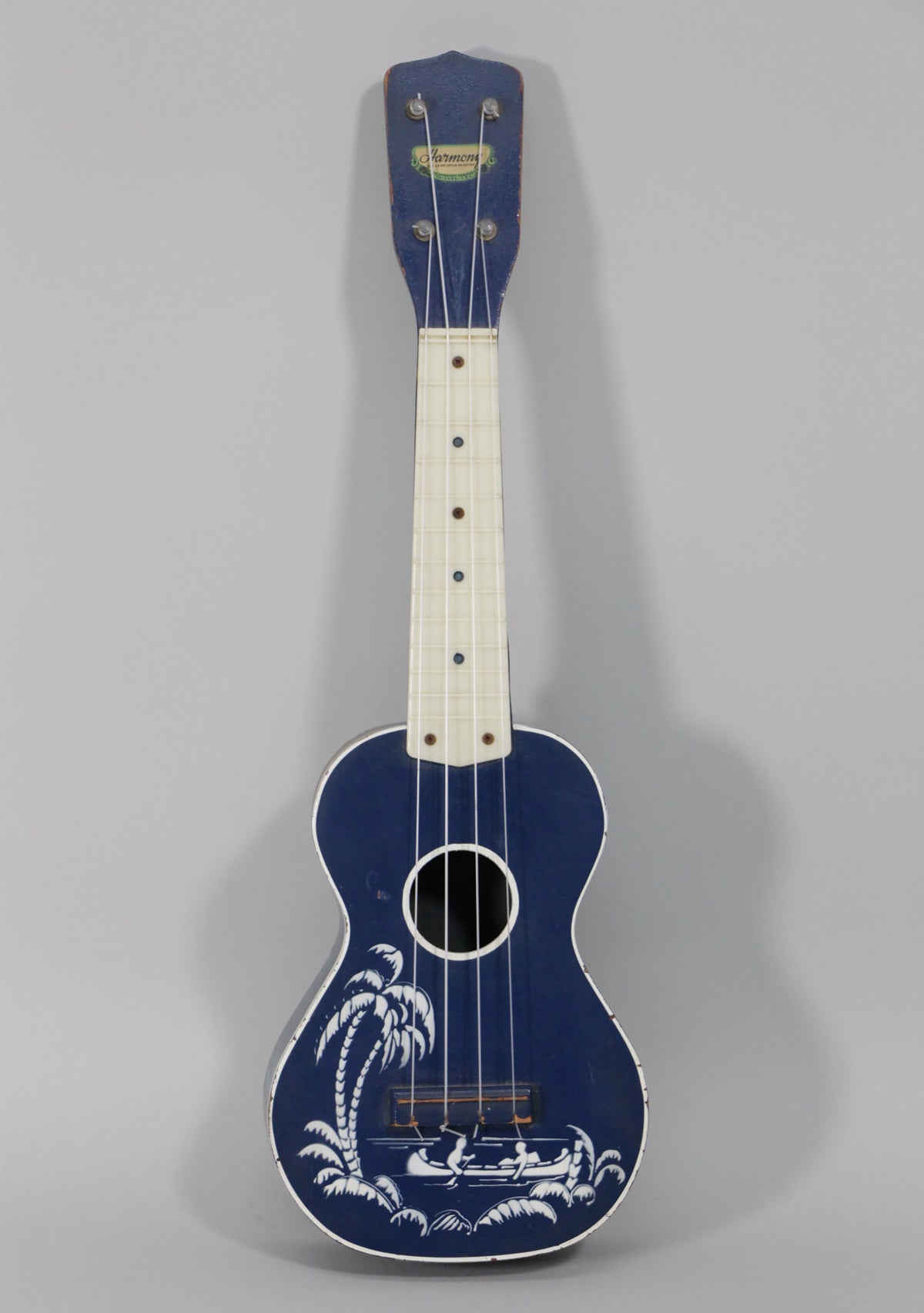 1950s Harmony Soprano Ukulele Blue Finish Island Stencil Imperial