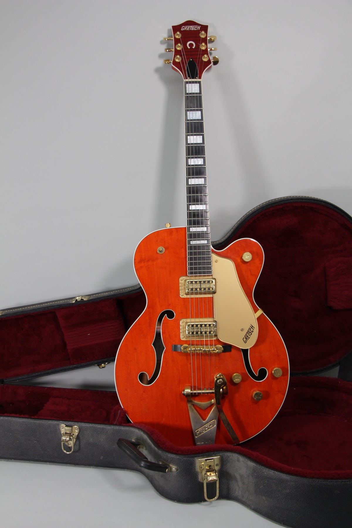 1995 Gretsch 6120 Nashville Orange Stain Finish Hollow Body Electric Guitar  w/OHSC